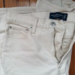 Cream-colored Abercrombie men's jeans